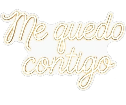 soloLED Letrerome quedo contigo boda LED Escaparate, Decoración de Pared en Metacrilato, Luz Brillante, aproximadamente 70cm aproximadamente alimentación 12v