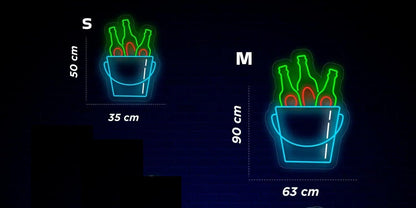 SOLOLED Letrero cubo de cervezas Cartel Luminoso LED Escaparate, Decoración de Pared en Metacrilato, Luz Brillante, aproximadamente 63x90cm alimentación 12v