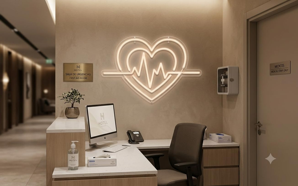 SOLOLED Letrero led neón flex CORAZÓN cartel metacrilato transparente medidas 40cm aproximadamente alimentacion 12 v
