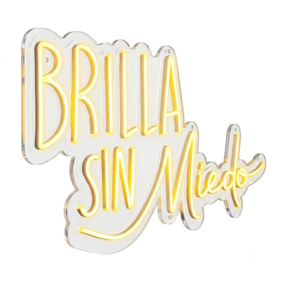 soloLED Letrero BRILLA SIN MIEDO boda LED Escaparate, Decoración de Pared en Metacrilato, Luz Brillante, aproximadamente 70cm aproximadamente alimentación 12v