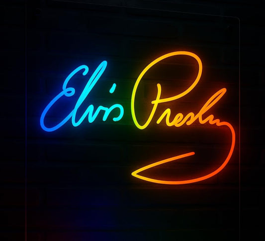 Letrero LED de Neón Decorativo, Elvis rock Multicolor, Diseño Artístico