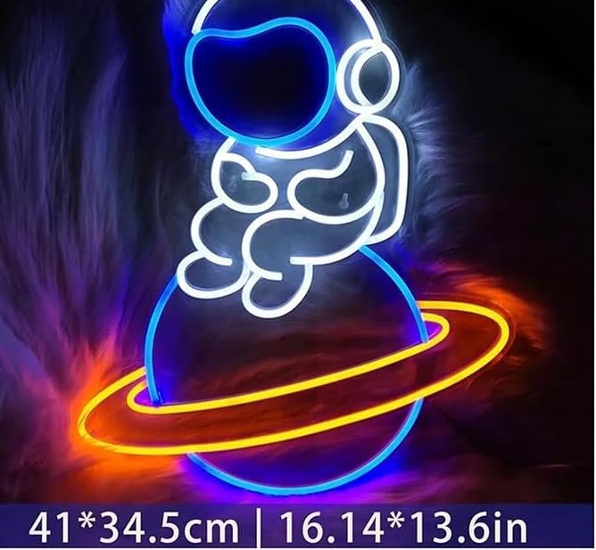 Neón Planeta Nave Espacial LED Letrero De Neón Luz Dormitorio Decoración De La Habitación Del Niño Letrero De Neón Decoración De La Barra Luz Nocturna 42l. x 35an. centímetros