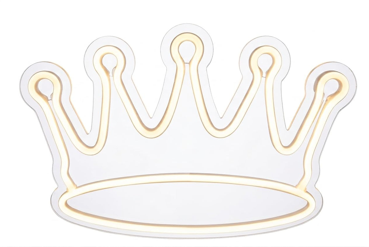 Cartel de Neón LED "Corona Real" – Elegancia y Brillo para Habitaciones Infantiles y EventosArtesanal Hecho en España (cadena,cable de 1.5 m y alimentación 12 v medidas 40x,30cm