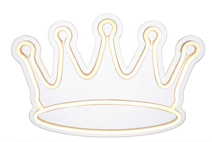 Cartel de Neón LED "Corona Real" – Elegancia y Brillo para Habitaciones Infantiles y EventosArtesanal Hecho en España (cadena,cable de 1.5 m y alimentación 12 v medidas 40x,30cm