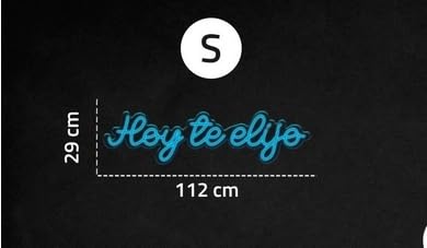 Letrero de Neón LED 'Hoy te elijo', 112 x 29 cm, Decoración para Eventos, Blanco
