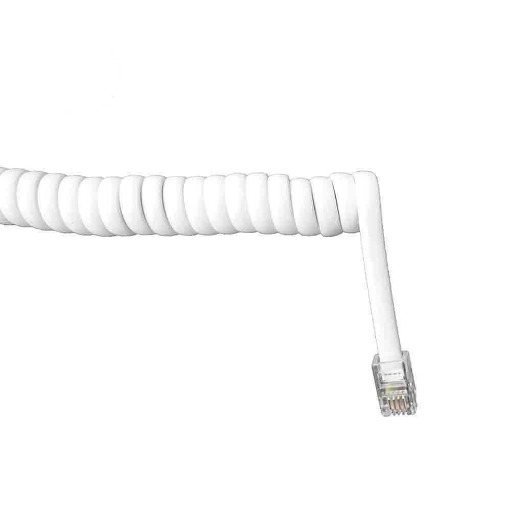 PROLONGACIÓN TELEFÓNICA RIZADA 2,5m A 4m 4 VIAS BLANCA MACHO-MACHO 6V