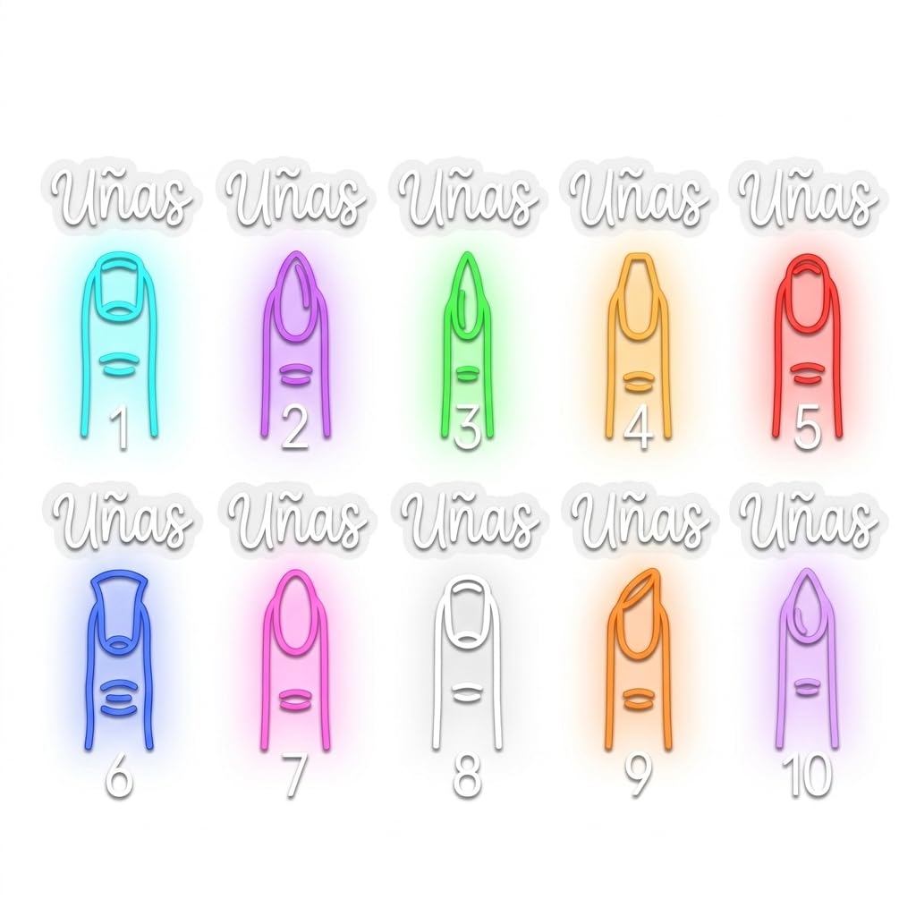 soloLED Letrero bajo coste UÑAS Cartel Luminoso LED Escaparate, Decoración de Pared en Metacrilato, Luz Brillante, aproximadamente40 y 50cm alimentación 12v