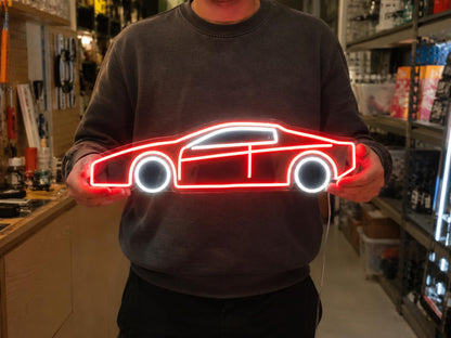 soloLED Letrero Coche deportivo Cartel Luminoso LED Escaparate, Decoración de Pared en Metacrilato, Luz Brillante, aproximadamente 51x21cm alimentación 12v