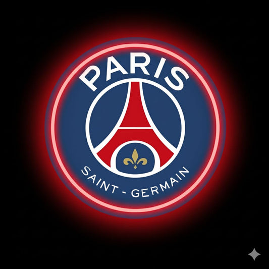 SOLOLED Letrero de Neón LED Escudo futbol Paris Saint-Germain Football Club champions Ligue de Pared, Luz Colgante vinilo, metacrilato neón led 40x30cm aproximadamente 12 v