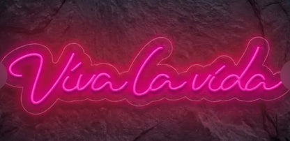 SOLOLED Neon Personalizado viva la vida, Cartel LED Decoración Pared Letrero Neon Luminoso Letras Luce Personalizadas Nombre Carta para Boda Cumpleaños Fiestas Bar Tiendas 70cm aproximadamente 12v