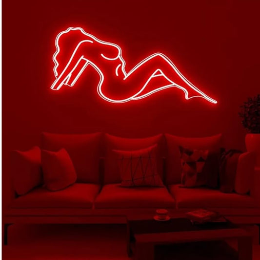 Luz nocturna de neón, letrero de mujer sexy de neón, letrero de neón con cuerpo de mujer, luz LED de neón para decoración de pared para el hogar, dormitorio, bar, fiesta, atenuación de 12 V