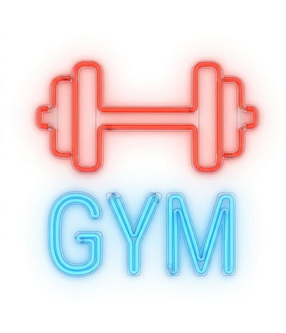 soloLED Letrero GYM PESAS Cartel Luminoso LED Escaparate, Decoración de Pared en Metacrilato, Luz Brillante, aproximadamente 60cm alimentación 12v