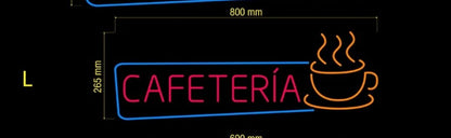 Letras de Neón Led Cafetería - Metracrilato, Tamaño M, L, XL - Señalización Decorativa para Negocios