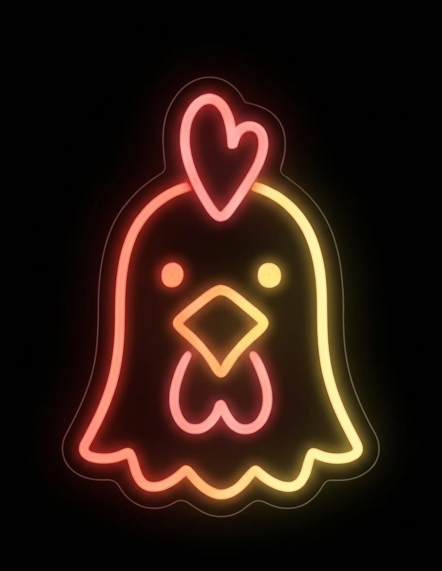 SOLOLED letrero Neon led iluminado pollo Personalizado Medida aproximadamente 40 cm cartel luminoso decoracion pared habitacion Fiestas,Escaparate negocio bar base metacrilato transparente