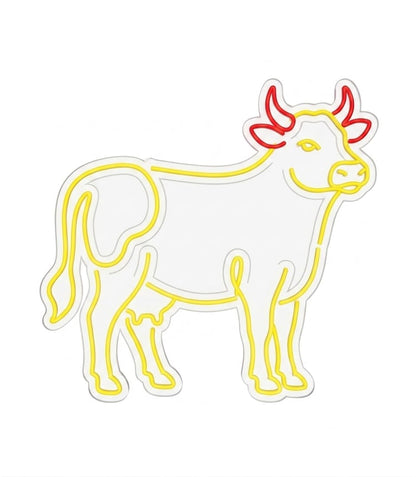 SOLOLED letrero Neon led iluminado vaca Personalizado Medida aproximadamente 60 cm cartel luminoso decoracion pared habitacion Fiestas,Escaparate negocio bar base metacrilato transparente