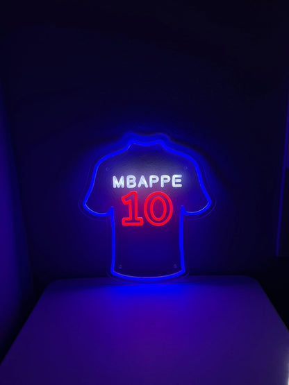 SoloLED Letrero de Neón Deportivo Mbappe, Iluminación LED Decorativa, Metacrilato para Dormitorios y Salas de Juegos