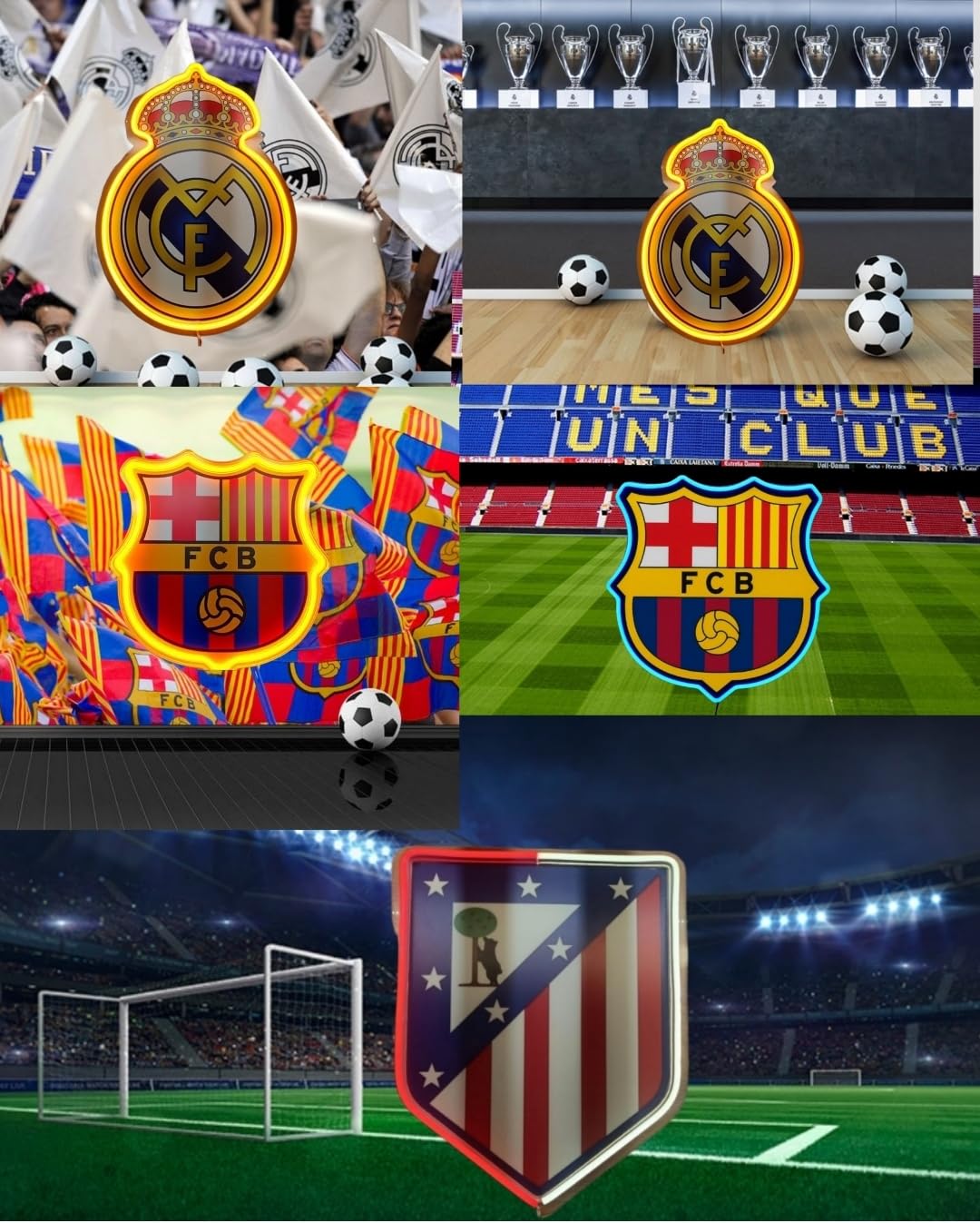 Equipo de fútbol personalizado Led luz de neón Barcelona neón signo logotipo personalizado regalo hecho a mano pared arte neón dormitorio Bar Pub,vinilo,metacrilato y neon led MEDIDAS 35X30CM
