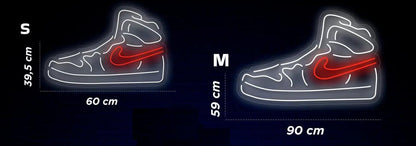 Zapatilla led metacrilatoen neón combina arte y funcionalidad