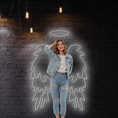SOLOLED Lámpara LED de Pared con Diseño de Alas de Ángel, 110 cm x 80 cm, Iluminación Decorativa, Blanco