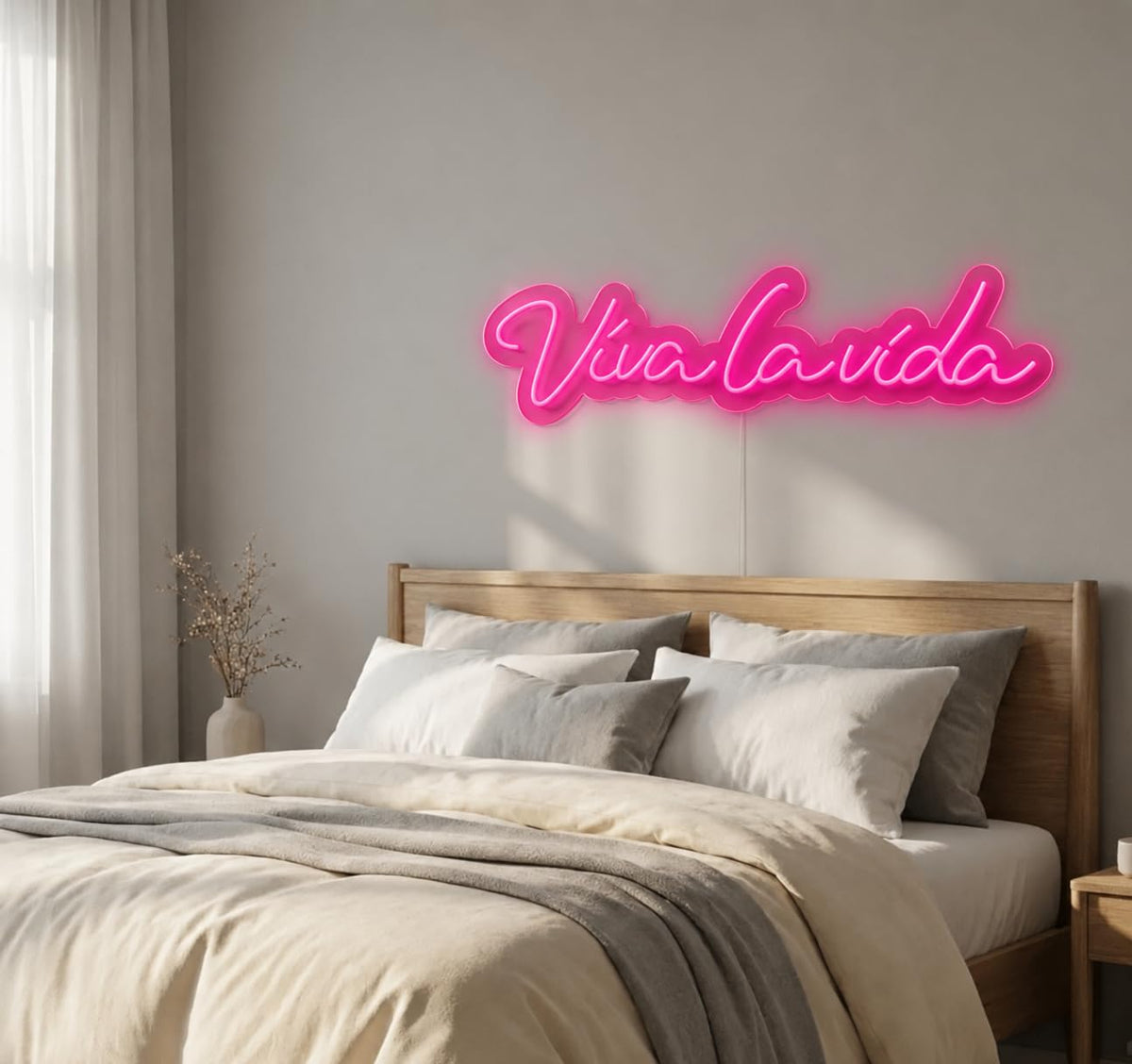 SOLOLED Neon Personalizado viva la vida, Cartel LED Decoración Pared Letrero Neon Luminoso Letras Luce Personalizadas Nombre Carta para Boda Cumpleaños Fiestas Bar Tiendas 70cm aproximadamente 12v
