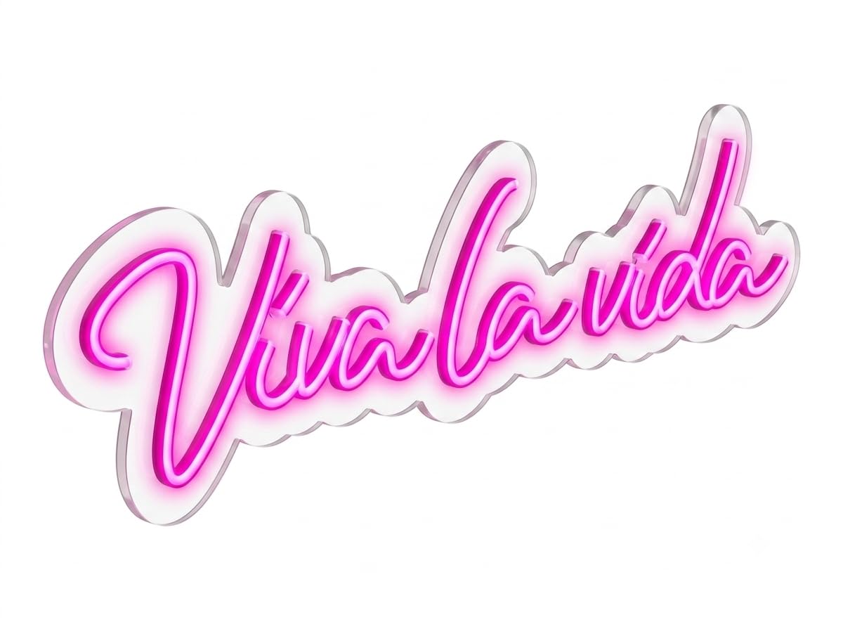 SOLOLED Neon Personalizado viva la vida, Cartel LED Decoración Pared Letrero Neon Luminoso Letras Luce Personalizadas Nombre Carta para Boda Cumpleaños Fiestas Bar Tiendas 70cm aproximadamente 12v