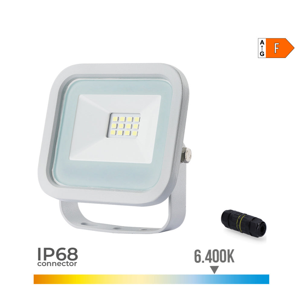 FOCO PROYECTOR LED BLANCO 10 W 800 lm 6400 K LUZ FRÍA; 9,2 x 2,7 x 8,1 cm