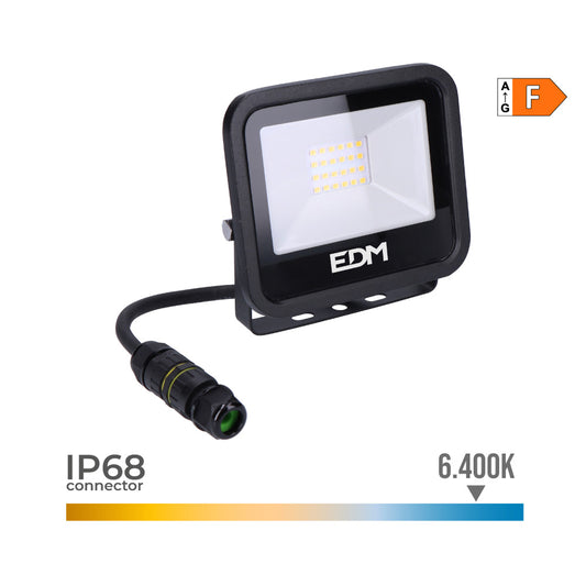 FOCO PROYECTOR LED 20 W 1520 lm 6400 K LUZ FRÍA, BLACK SERIES; 12,4 x 2,8 x 10,6 cm