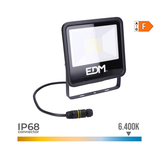 FOCO PROYECTOR LED 50 W 4000 lm 6400 K LUZ FRÍA, BLACK SERIES; 19,2 x 17,5 x 2,9 cm