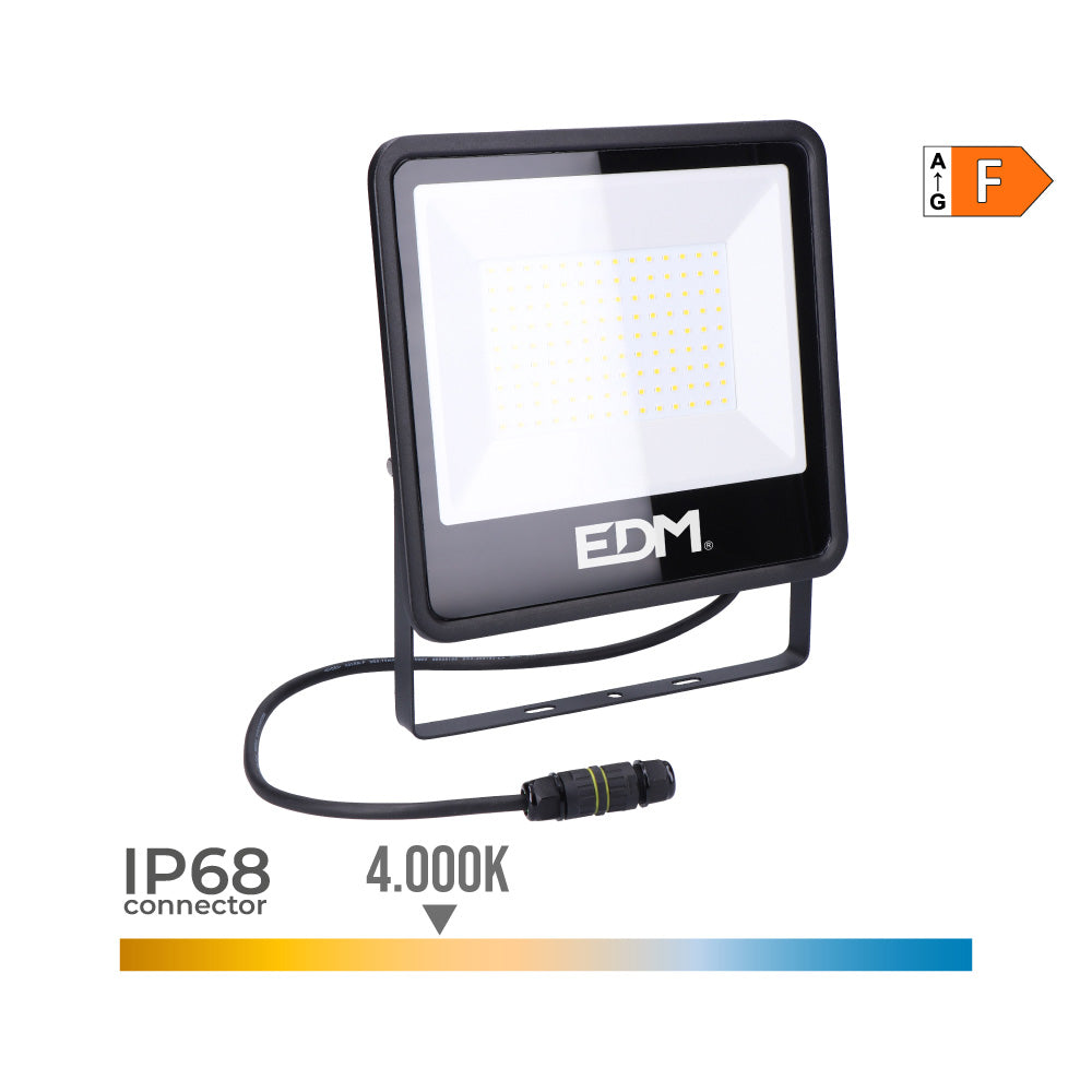 FOCO PROYECTOR LED 100 W 8200 lm 4000 K LUZ DÍA, BLACK SERIES; 24,6 x 22,8 x 2,9 cm