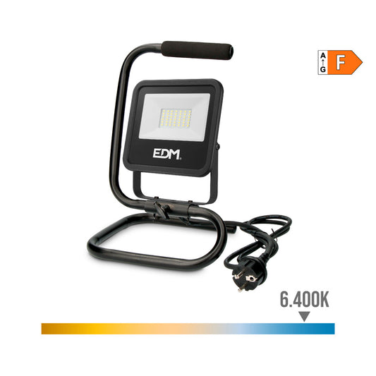 FOCO PROYECTOR LED CON PIE 30 W, 2370 lm, 6400 K, LUZ FRIA, BLACK SERIES; 22 x 21 x 32 cm