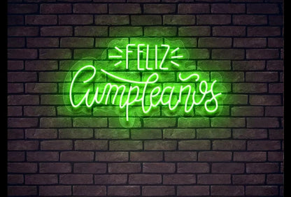 soloLED Letrero CARTEL FELIZ CUMPLEAÑOS LED NEON Escaparate, Decoración de Pared en Metacrilato, Luz Brillante, aproximadamente 70cm aproximadamente alimentación 12v