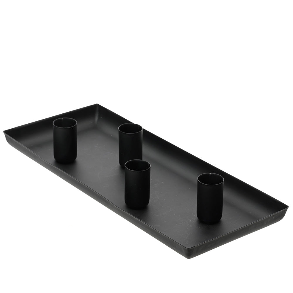 CANDELERO RECTANGULAR DE HIERRO NEGRO