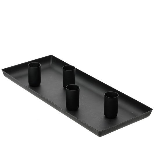 CANDELERO RECTANGULAR DE HIERRO NEGRO