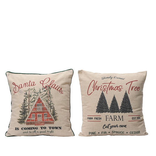 COJÍN CON ESTAMPADO NAVIDEÑO, 2 MODELOS, 45 x 10 x 45 cm