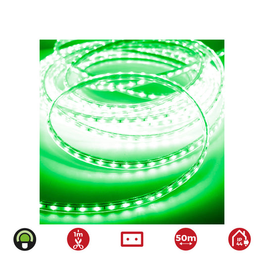 TIRA DE LED 60 LEDS/m 4,2W/m 220-240V IP44 50 m VERDE