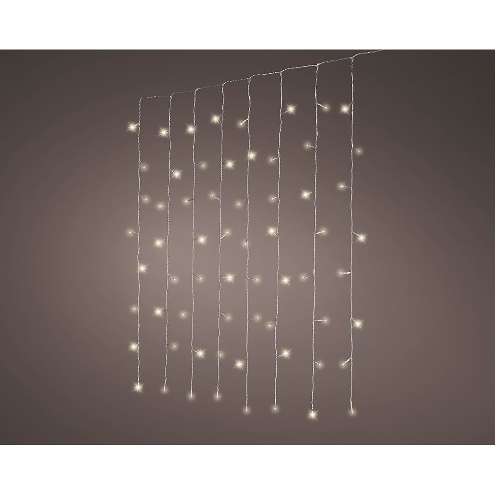 CORTINA LED MULTIFUNCIÓN INTERCONECTABLE, LUZ BLANCA CÁLIDA, 200 LEDS, 1,5 x 2 m