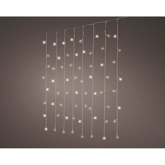 CORTINA LED MULTIFUNCIÓN INTERCONECTABLE, LUZ BLANCA CÁLIDA, 200 LEDS, 1,5 x 2 m