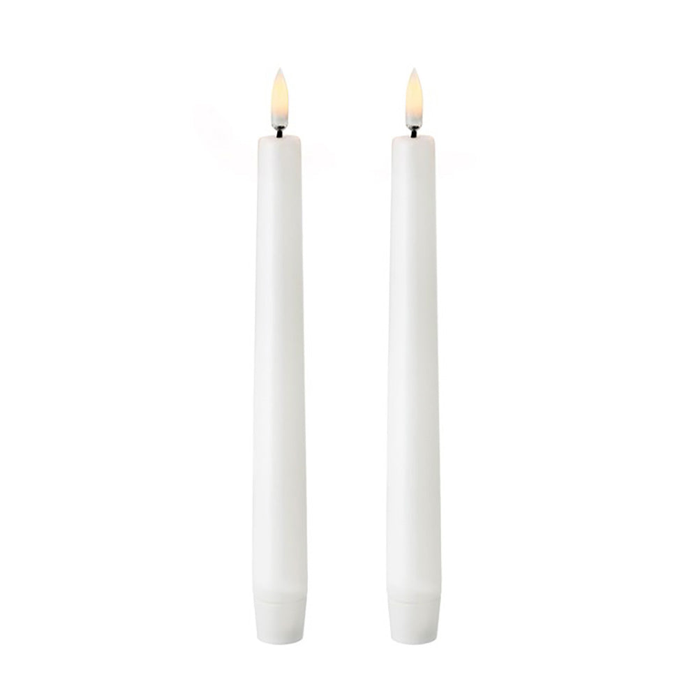 VELA DE CERA LED COLOR BLANCO Ø2,2 x 24,5 cm. PACK 2 uds