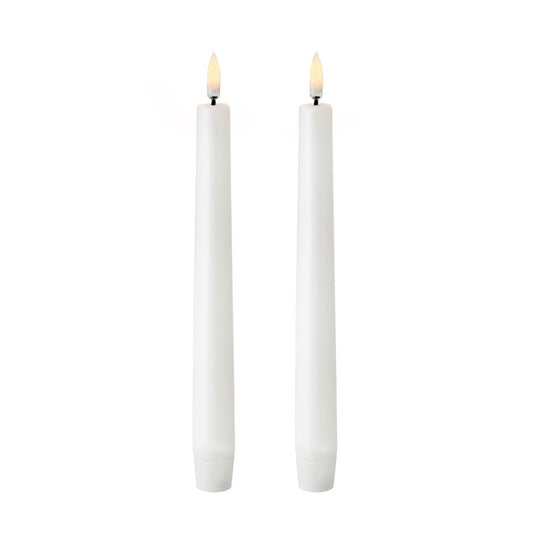 VELA DE CERA LED COLOR BLANCO Ø2,2 x 24,5 cm. PACK 2 uds