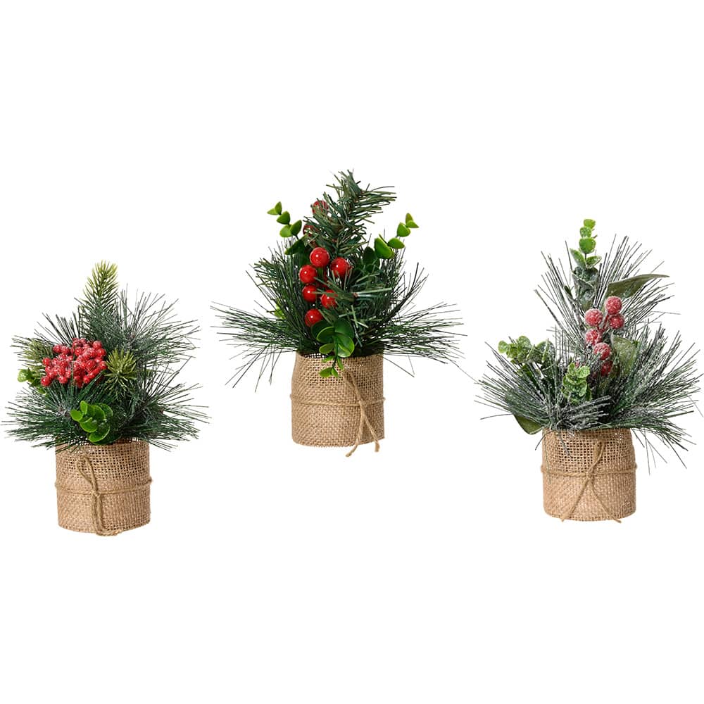 PLANTA DECORACIÓN PEQUEÑA NAVIDAD, USO INTERIOR, MODELOS VARIADOS, 20 x 15 cm