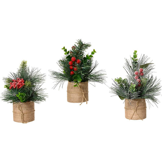 PLANTA DECORACIÓN PEQUEÑA NAVIDAD, USO INTERIOR, MODELOS VARIADOS, 20 x 15 cm