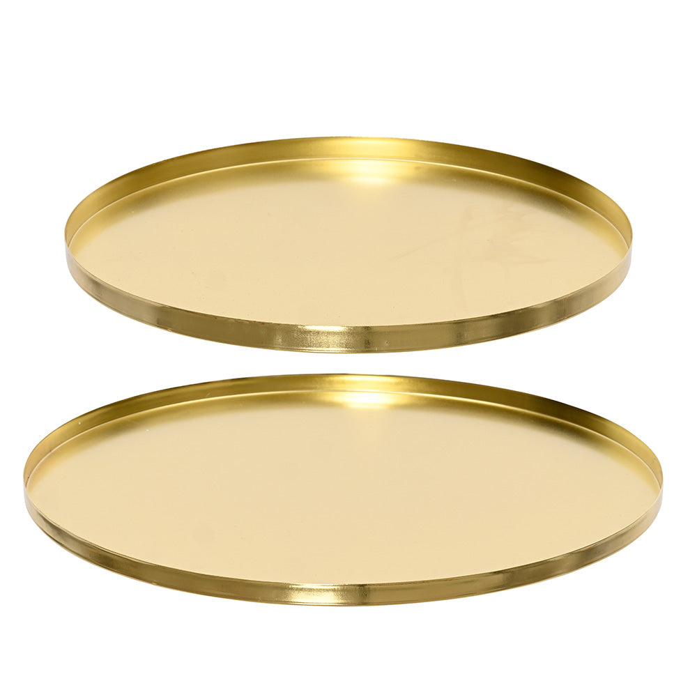 CONJUNTO DE PLATOS HIERRO DORADO Ø35 x 1,5 cm / Ø30 x 1,5 cm