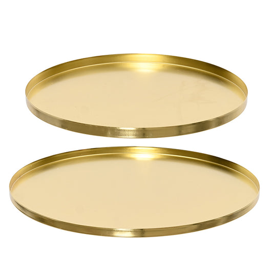 CONJUNTO DE PLATOS HIERRO DORADO Ø35 x 1,5 cm / Ø30 x 1,5 cm