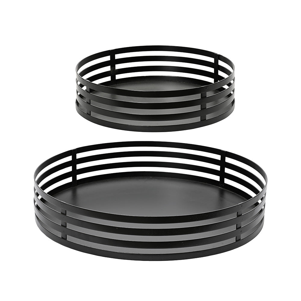 JUEGO BANDEJAS DE HIERRO NEGRO Ø38 Y Ø28 cm, 2 uds