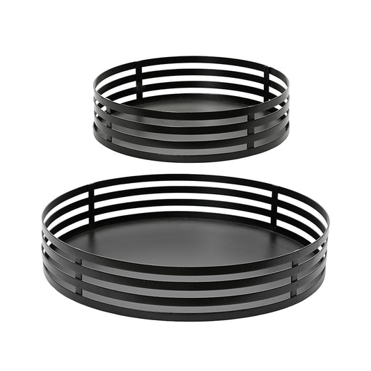 JUEGO BANDEJAS DE HIERRO NEGRO Ø38 Y Ø28 cm, 2 uds