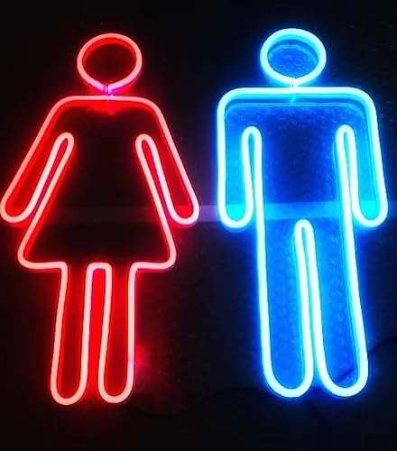 letrero neon metraquilato hombre mujer wc bar restaurante hotel
