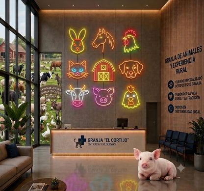 SOLOLED letrero Neon led Personalizado caballo Medida aproximadamente 40 cm - cartel luminoso decoracion pared,habitacion,Fiestas,Escaparate, negocio, bar,-base metacrilato transparente
