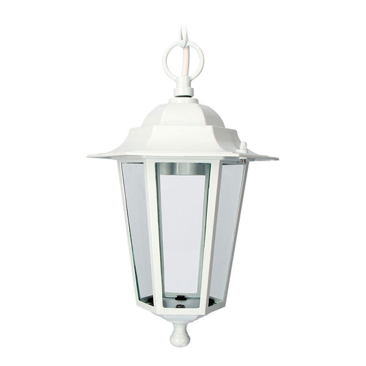 APLIQUE EXTERIOR ZURICH DE ALUMINIO Y CRISTAL E27 60 w SIN BOMBILLA, COLOR BLANCO, PARA TECHO