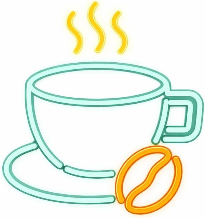 SoloLED Letrero Neón LED Taza de Café Cafetería 40 cm aproximadamente y alimentación 12V