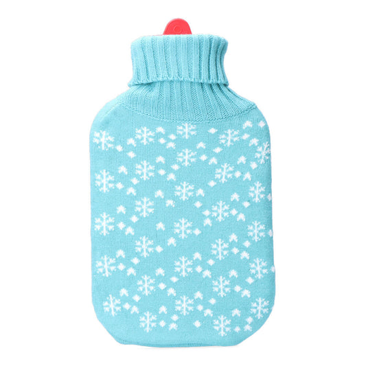 BOLSA DE AGUA CALIENTE 2 L MODELO AZUL COPOS BLANCOS